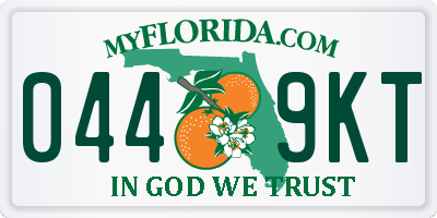 FL license plate 0449KT