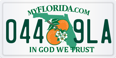 FL license plate 0449LA