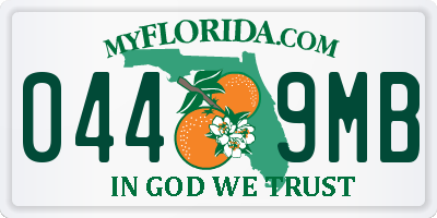 FL license plate 0449MB