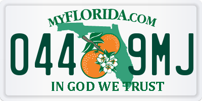 FL license plate 0449MJ
