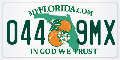 FL license plate 0449MX