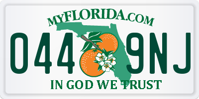 FL license plate 0449NJ
