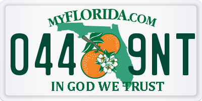 FL license plate 0449NT
