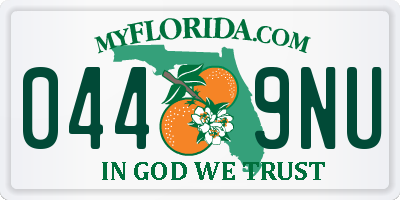 FL license plate 0449NU