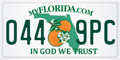 FL license plate 0449PC