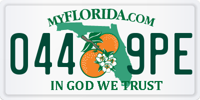 FL license plate 0449PE