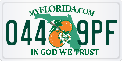 FL license plate 0449PF