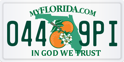 FL license plate 0449PI