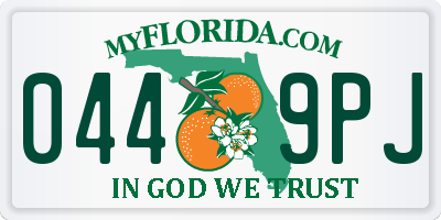 FL license plate 0449PJ