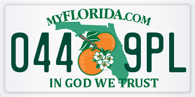 FL license plate 0449PL
