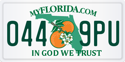 FL license plate 0449PU