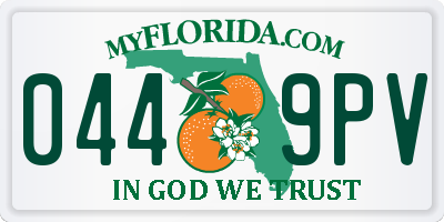 FL license plate 0449PV