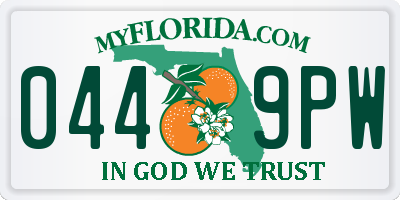 FL license plate 0449PW