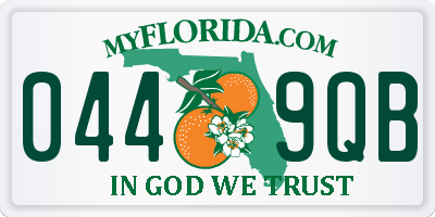 FL license plate 0449QB