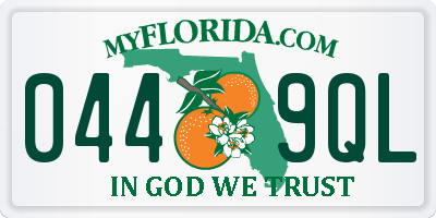 FL license plate 0449QL