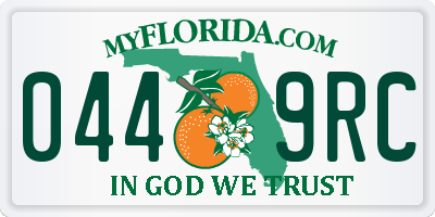 FL license plate 0449RC