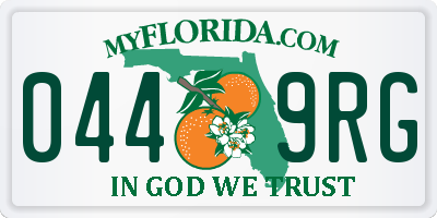 FL license plate 0449RG