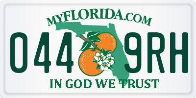 FL license plate 0449RH