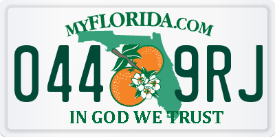 FL license plate 0449RJ