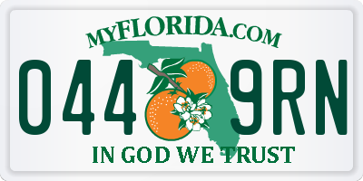 FL license plate 0449RN