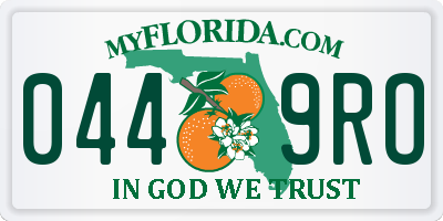 FL license plate 0449RO