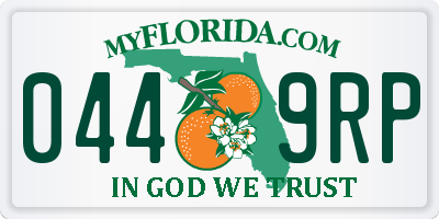 FL license plate 0449RP