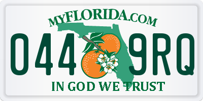 FL license plate 0449RQ