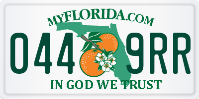 FL license plate 0449RR