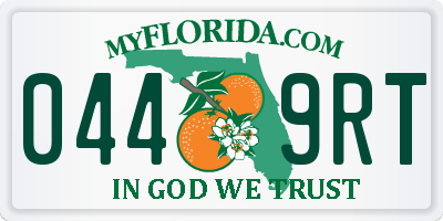 FL license plate 0449RT