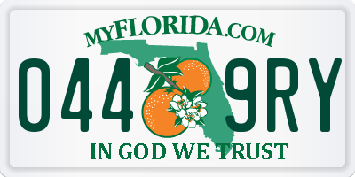 FL license plate 0449RY