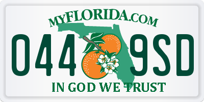 FL license plate 0449SD