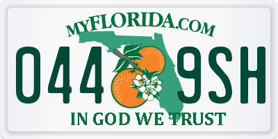 FL license plate 0449SH
