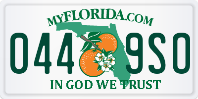 FL license plate 0449SO