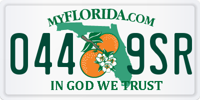 FL license plate 0449SR