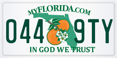 FL license plate 0449TY