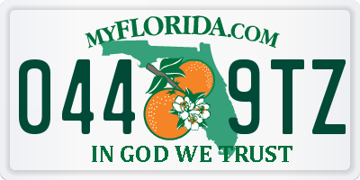 FL license plate 0449TZ
