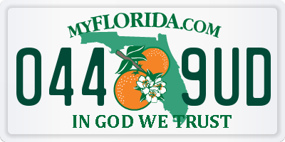 FL license plate 0449UD