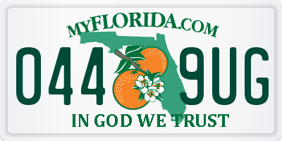 FL license plate 0449UG