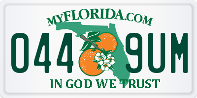 FL license plate 0449UM