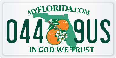 FL license plate 0449US