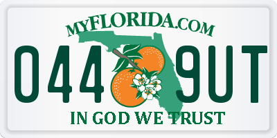 FL license plate 0449UT