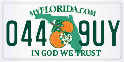 FL license plate 0449UY