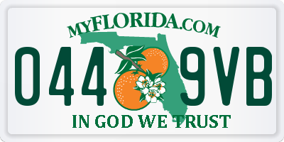FL license plate 0449VB