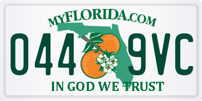 FL license plate 0449VC