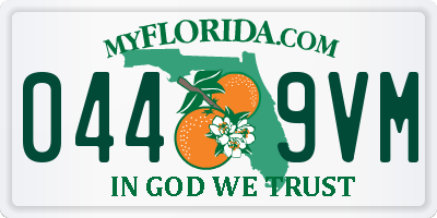 FL license plate 0449VM