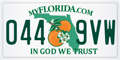 FL license plate 0449VW