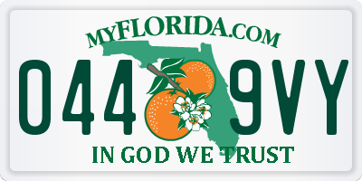 FL license plate 0449VY