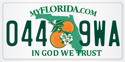 FL license plate 0449WA
