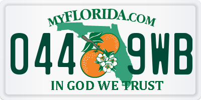 FL license plate 0449WB