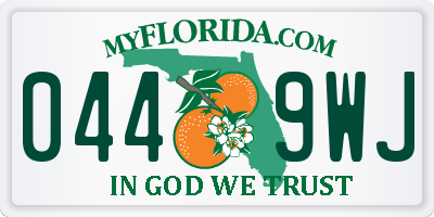FL license plate 0449WJ
